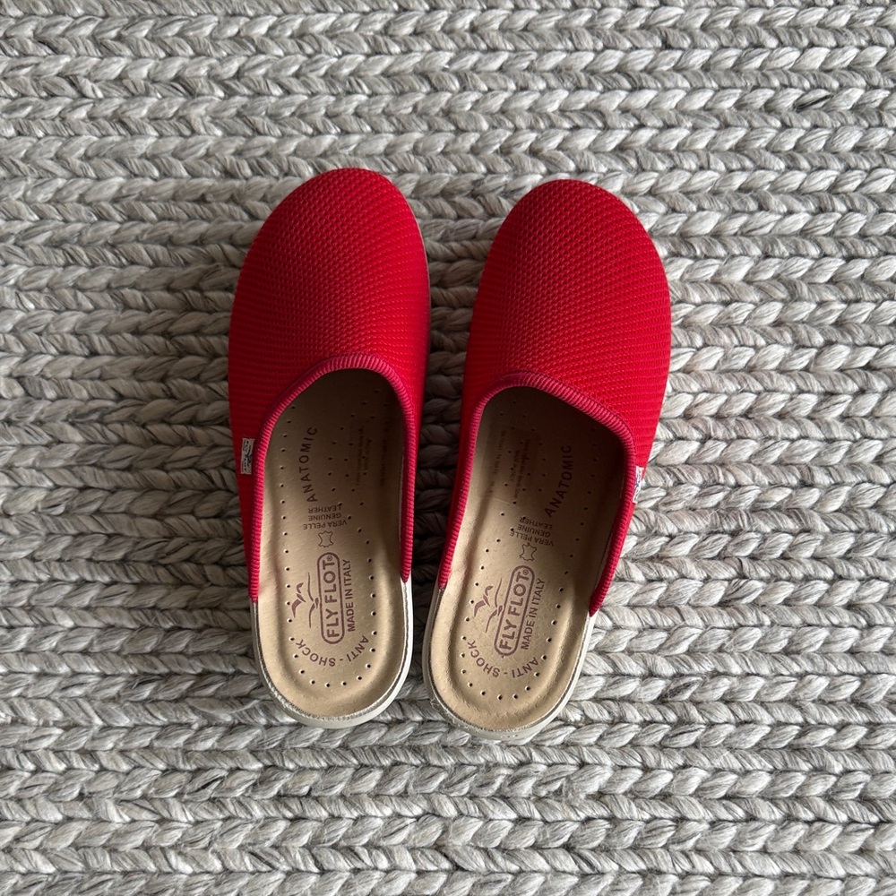 Fly Flot Women's Red Slip-On Clog Mules